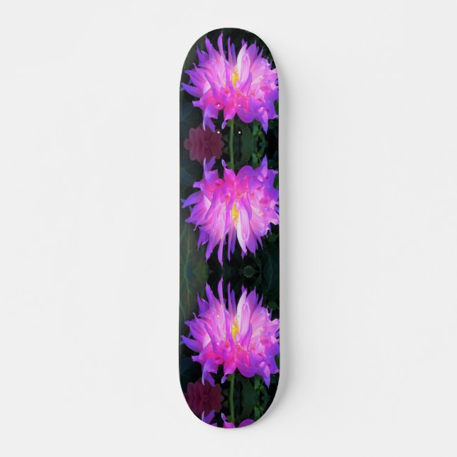 Skate Cor-de-rosa estonteante e cacto roxo Dahlia (Frente)