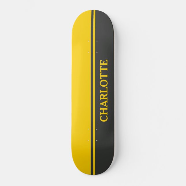 Skate Cor dividida em amarelo e preto (Frente)