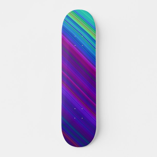 Skate Cor Moderna - Stripes Azul Verde Roxo (Frente)