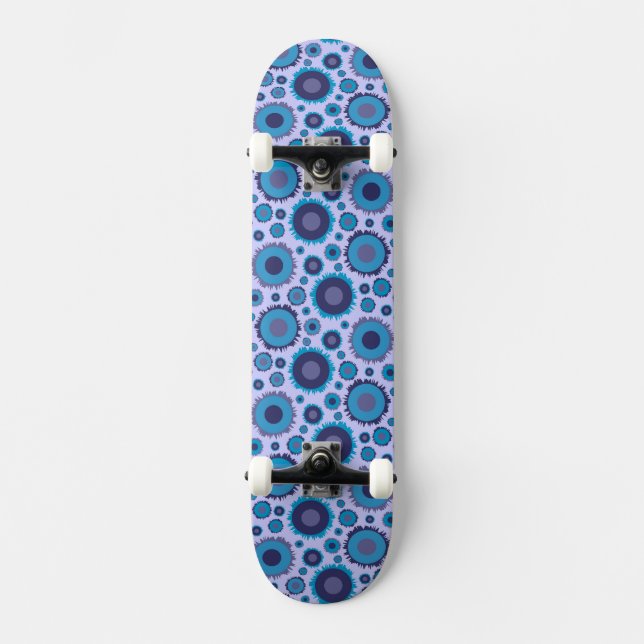 Skate Cor multicazuis branca padrões sois azulejo (Frente)