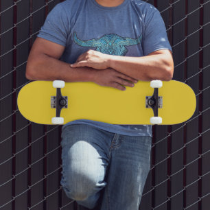 Skate Cor Sólido Amarelo Sol Elegante Clássico