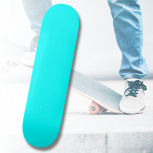 Skate Cor Sólido Azul Neon Clássico
