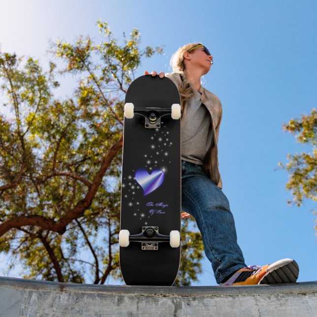 Skate Coração Arco-Íris Roxo com Estrelas A Magia do Amo (Ao ar livre 1)