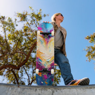 Skate Coração Colorido Abstrato Moderno do Amor