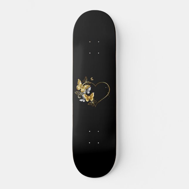 Skate Coração com Borboletas Ouros (Frente)
