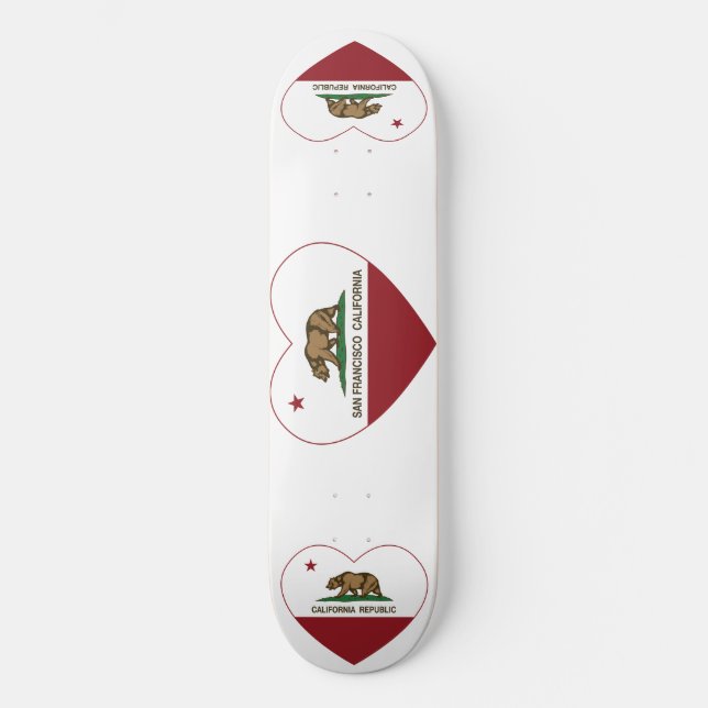 Skate coração de San Francisco da bandeira de Califórnia (Frente)