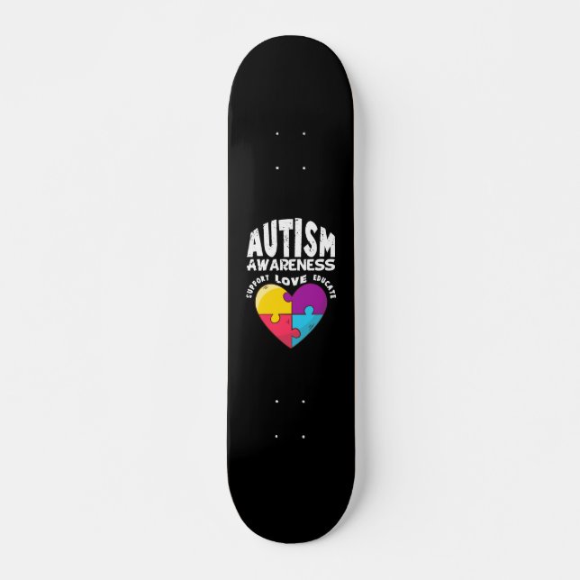 Skate Coração de Sensibilização Autismo (Frente)