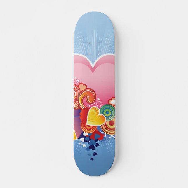 Skate Coração do rosa do céu azul (Frente)