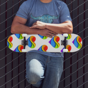 Skate Coração em forma de camadas de arco-íris SlipperyJ