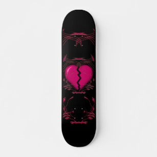 Skate Coração quebrado e Trabalho de arte tribal: rosa: 