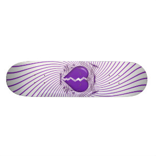 Skate Coração Quebrado e Trabalho de arte Tribal:Roxo: s