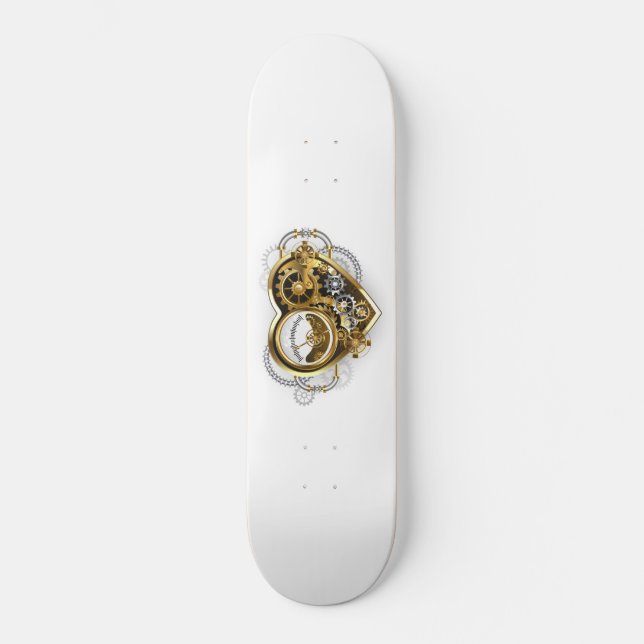 Skate Coração Steampunk com Manômetro (Frente)