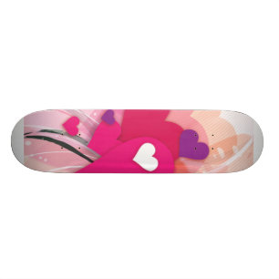 Skate Corações cor-de-rosa