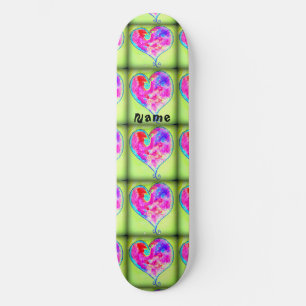 Skate Corações cor-de-rosa verde