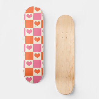 Skate Corações da Desktop Board em rosa, laranja e creme