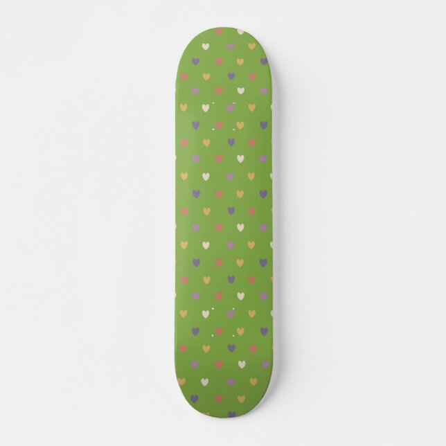 Skate Corações de polca em verde-verde (Frente)