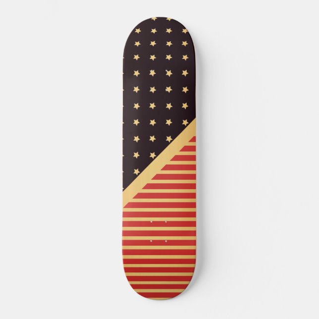 SKATE CORAÇÕES E STRIPOS PERSONALIZADOS PADRÃO DOURADO P (Frente)