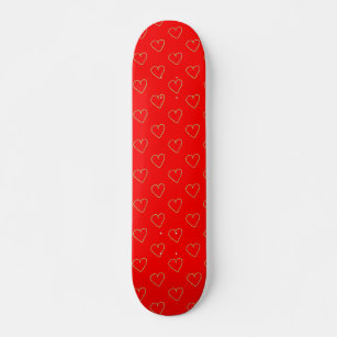 Skate Corações em forma de coração em vermelho