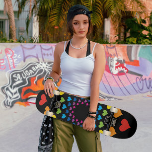 Skate Corações em torno de corações em cores diferentes