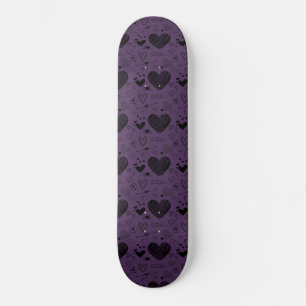 Skate corações negros - fundo roxo
