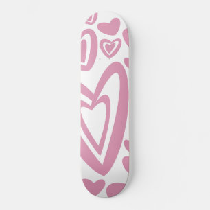 Skate Corações Rosa Padrão #1 #love #decor #art