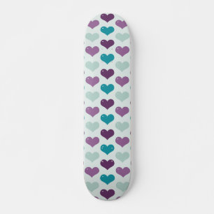 Skate Corações Roxos e Azuis