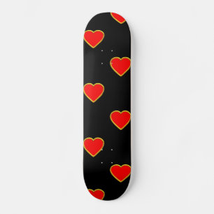 Skate Corações vermelhos em um fundo preto