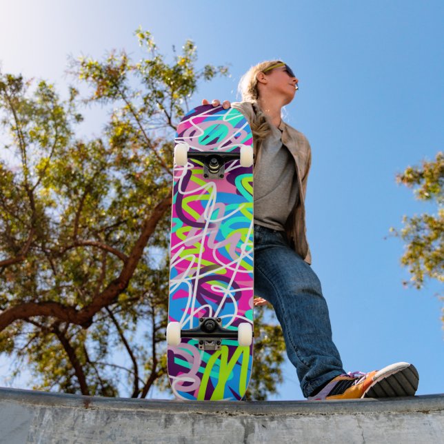 Skate Cores Alegres Moderno Abstrato (Ao ar livre 1)
