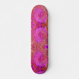 Skate Cores cor-de-rosa quente marmoreadas Abstrato
