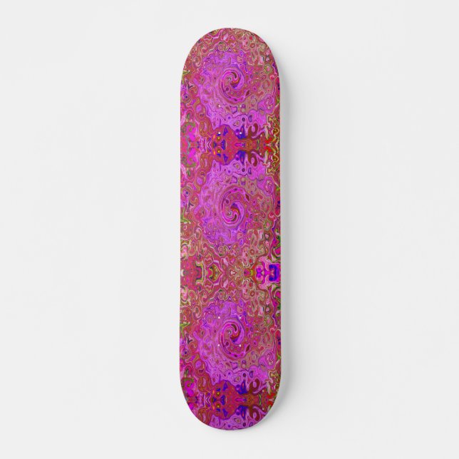 Skate Cores cor-de-rosa-quente marmoreadas Abstrato Rote (Frente)