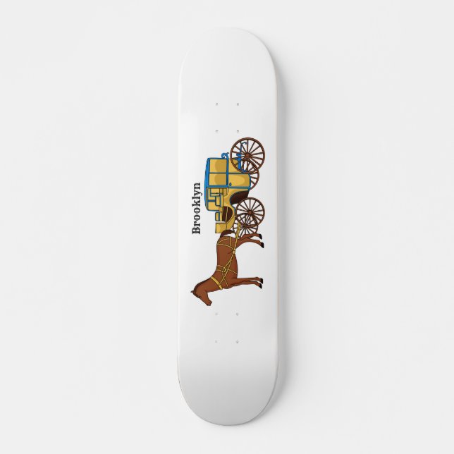 Skate Coroa e ilustração da carruagem real (Frente)