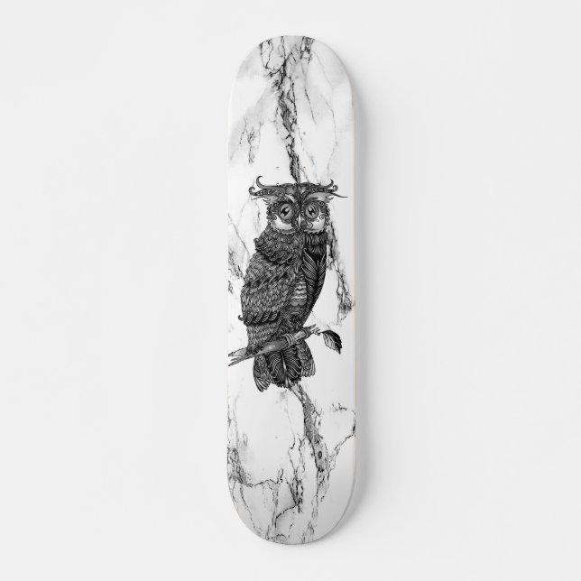 Skate Coruja Camuflada no Marble (Frente)