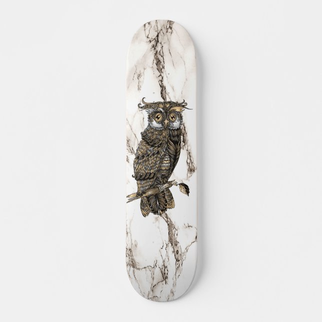 Skate Coruja Camuflada no Marble Brown (Frente)