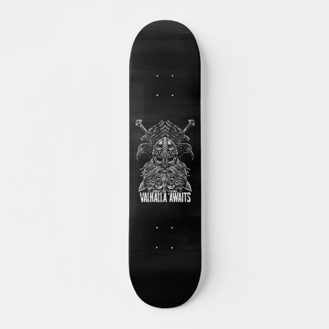 Skate Corvos de Odin Mitologia Viking Valhalla espera (Frente)