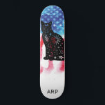 Skate *~* COSMIC Militar CAT Red White Flag<br><div class="desc">*Energeticamente Avançado / imbui a silhueta CAT COSMIC na bandeira americana * Bandeira Americana Patriótica com uma silhueta CAT COSMIC . . Este design apresenta a bandeira americana Flag American também conhecida como Velha Glória e Estrelas e Stripes. Esta design de Bandeira Americana de Aquarela inclui as cores Vermelho Azul...</div>