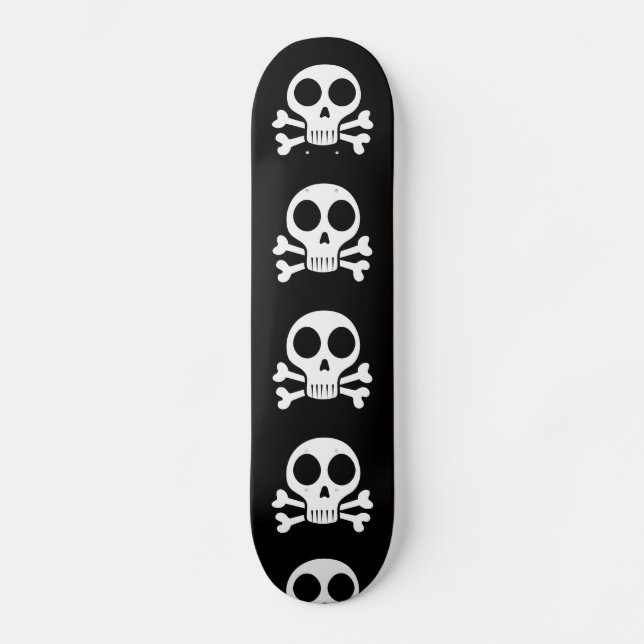 Skate crânio assustador sobre fundo negro (Frente)