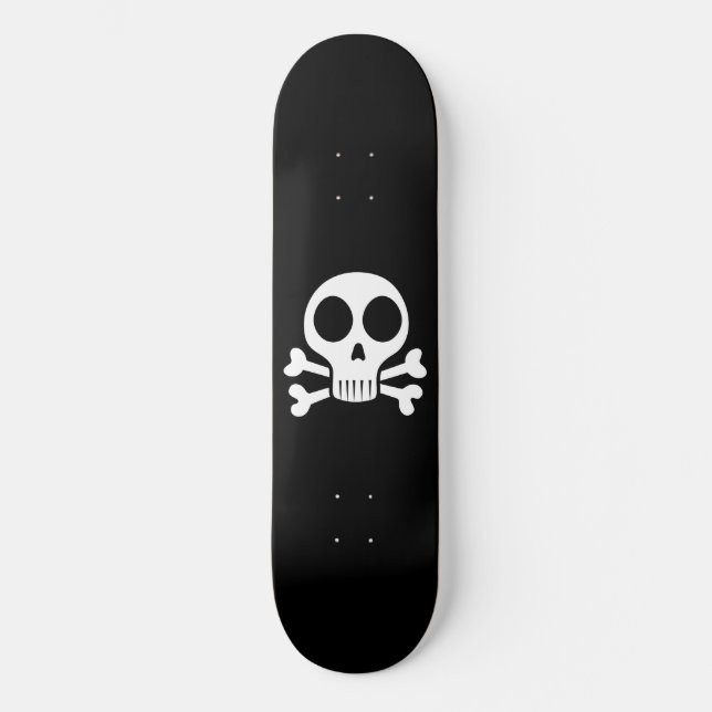 Skate crânio assustador sobre fundo negro (Frente)