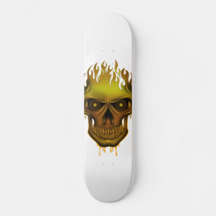 Skate Crânio da chama - ouro