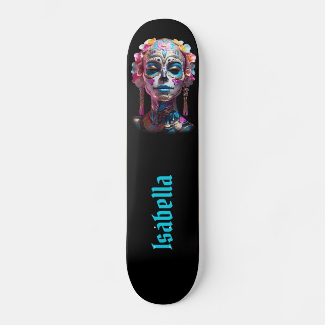 Skate Crânio de Açúcar Multicolorido Negrito (Frente)
