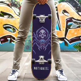 Skate Crânio de Aranha Nome Personalizado