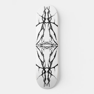 Skate Crânio de Veado Tribal Preto Desenho de Caça