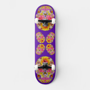 Skate Crânio Flor 4-Tropical