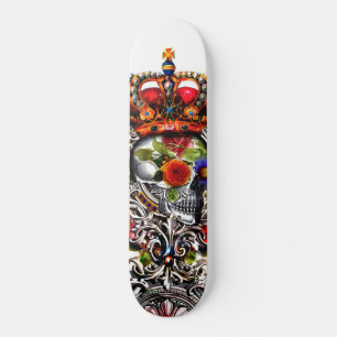 Skate Crânio Floral Cortado