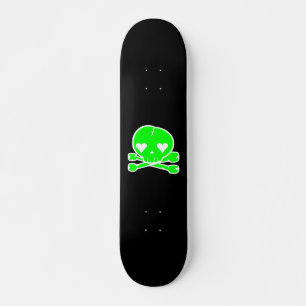 Skate Crânio Kawaii Gótico Lolita Preto e Verde