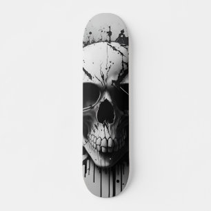 Skate Crânio preto e branco 3 - Numb-Skulls Design