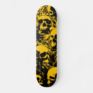 Skate Crânios de Grunge Amarelo