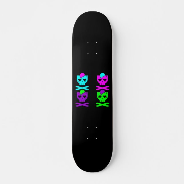 SKATE CRÂNIOS DEATHROCK KAWAII MULTICOR (Frente)
