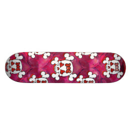 Skate Crânios e menina dos corações