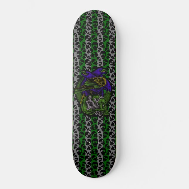 Skate Cránios e Ossos de Corvos Góticos Crânios Aleatóri (Frente)