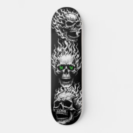 Skate Cránios Flamejantes Personalizados